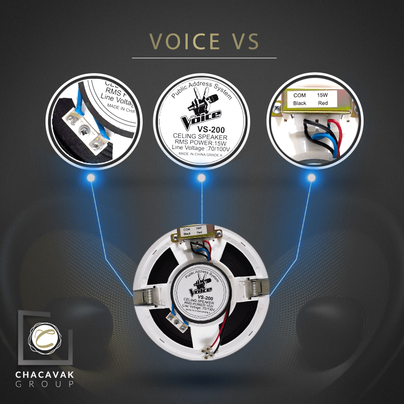 نمایی از بلندگو سقفی Voice VS-200